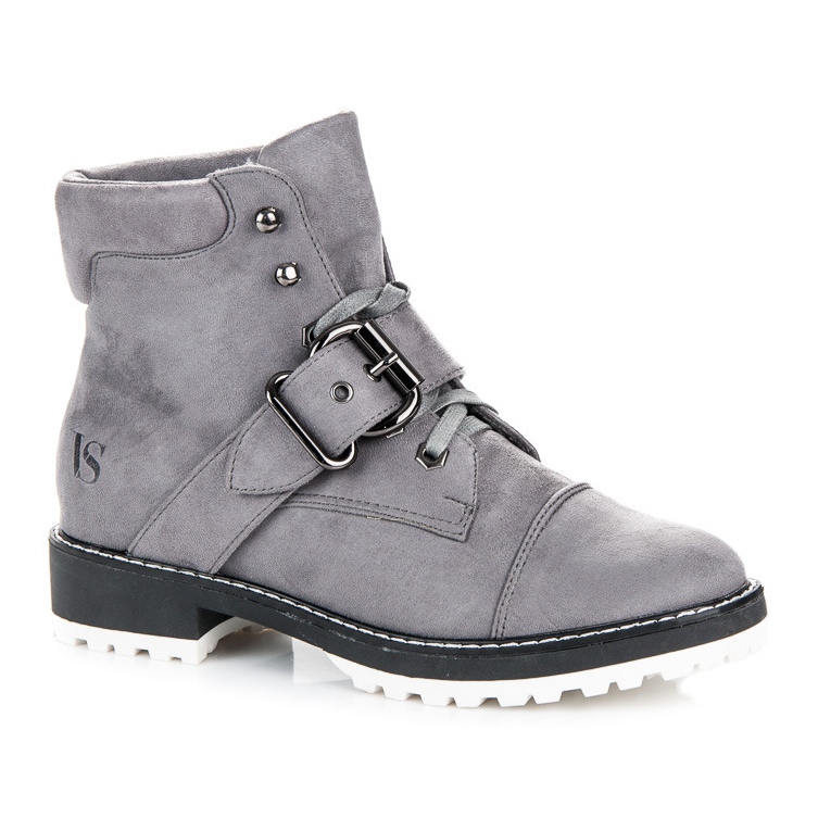 Vices New Collection Trappeurs en suède gris 1