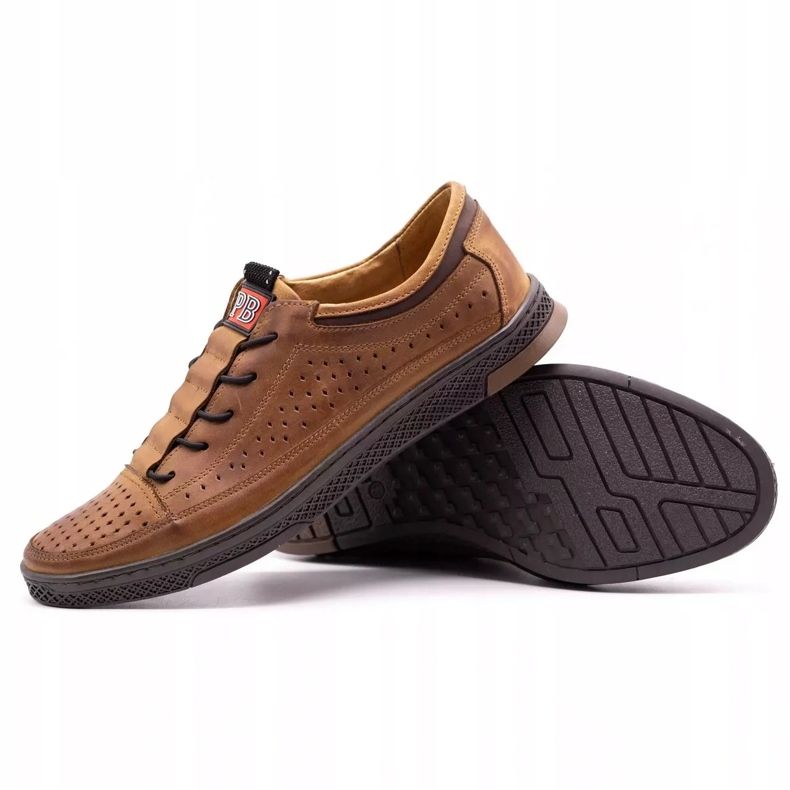 Polbut Chaussures cuir homme K22P camel brun 1