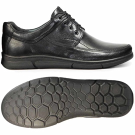 Kampol Chaussures décontractées en cuir pour hommes 42KAM, noires 1