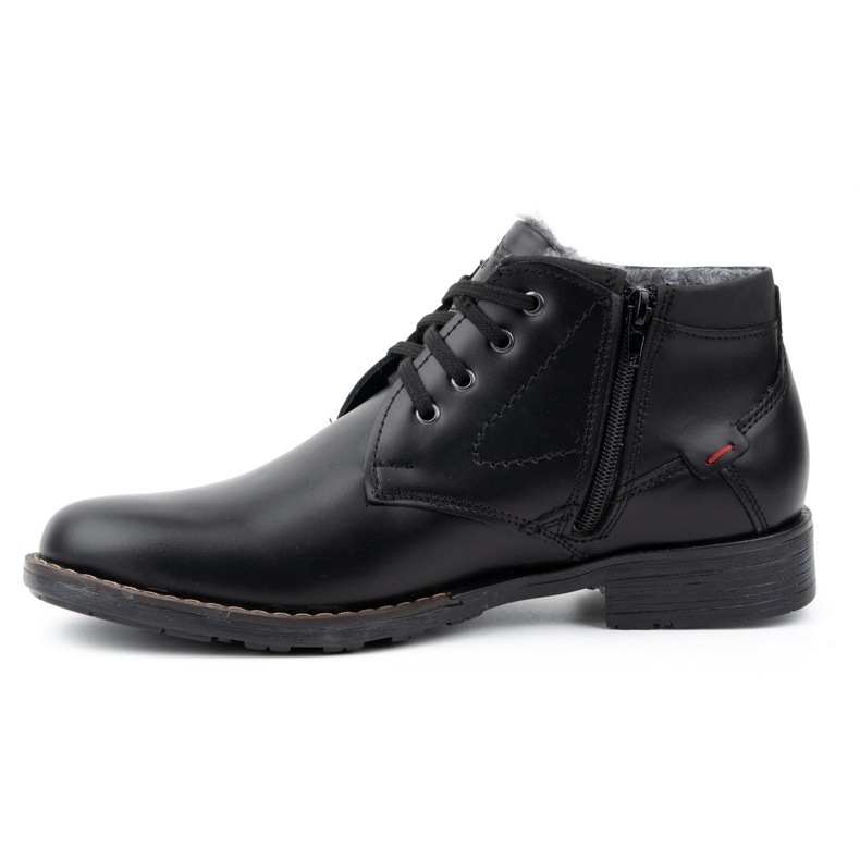 Polbut Chaussures d'hiver en cuir pour hommes C16S noires avec du noir le noir 1