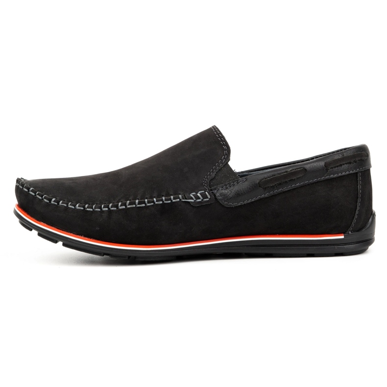 KOMODO Mocassins homme en cuir 920K, nubuck noir 1