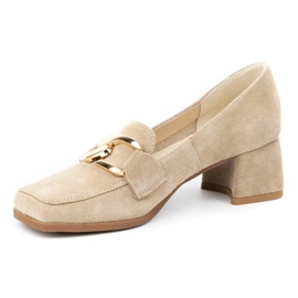 Exquisite Escarpins à talons femme en daim 1355EX, beige 1