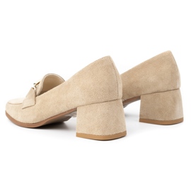 Exquisite Escarpins à talons femme en daim 1355EX, beige 3