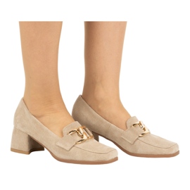 Exquisite Escarpins à talons femme en daim 1355EX, beige 5