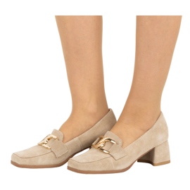 Exquisite Escarpins à talons femme en daim 1355EX, beige 9