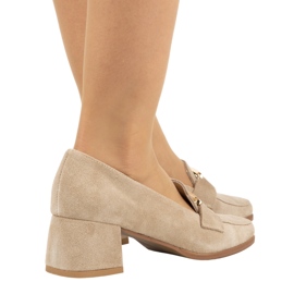 Exquisite Escarpins à talons femme en daim 1355EX, beige 6