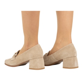 Exquisite Escarpins à talons femme en daim 1355EX, beige 7