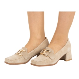 Exquisite Escarpins à talons femme en daim 1355EX, beige 8