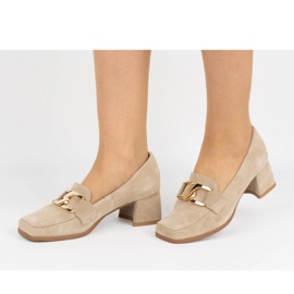 Exquisite Escarpins à talons femme en daim 1355EX, beige 10