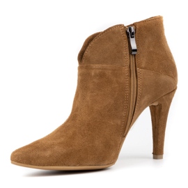 Olivier Bottines femme en daim à talon haut 1061, marron brun 1