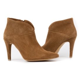 Olivier Bottines femme en daim à talon haut 1061, marron brun 4
