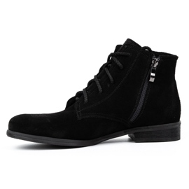 Olivier Bottines isolées en daim pour femme 1024 noir 1