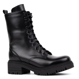 Olivier Bottines hautes en cuir pour femme 1064 noir le noir 1