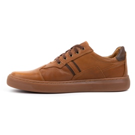 Polbut Chaussures homme en cuir 1801/2 Axe camel brun 1