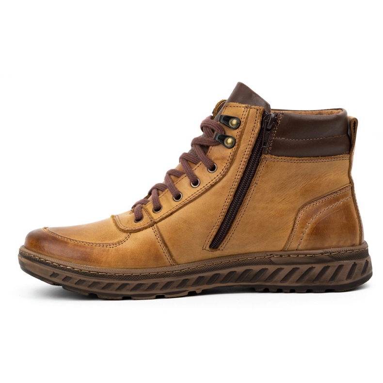Olivier Chaussures d'hiver pour hommes, bottes en cuir, 950MP, rouge brun 1