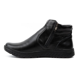 KOMODO Bottes Chelsea larges d'hiver pour hommes, bottes en cuir, 925K, noires 1
