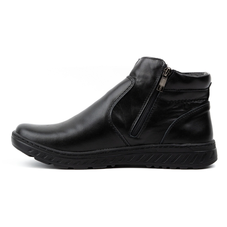 KOMODO Bottes Chelsea larges d'hiver pour hommes, bottes en cuir, 925K, noires 1