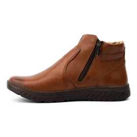 KOMODO Bottes Chelsea larges d'hiver pour hommes, bottes en cuir, 925K, marron brun 1