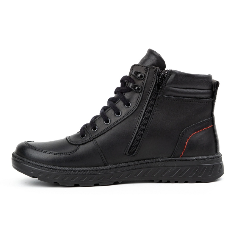 Olivier Chaussures d'hiver homme, bottines en cuir 950MP, noires le noir 1