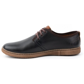 Kampol Chaussures décontractées en cuir pour hommes 22KAM, noires le noir 1