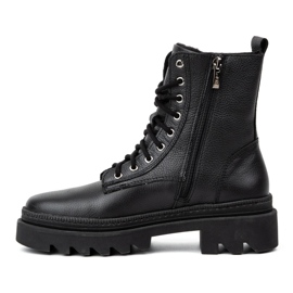 Olivier Bottes d'hiver isolées en cuir pour femme 1186 noir 1