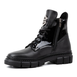 Olivier Bottes d'hiver isolées en cuir pour femme 1169 noir le noir 1