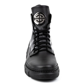 Olivier Bottes d'hiver isolées en cuir pour femme 1169 noir le noir 2