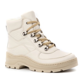 Olivier Bottes d'hiver isolées en cuir pour femme 1050, beige 1