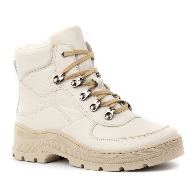 Olivier Bottes d'hiver isolées en cuir pour femme 1050, beige 1