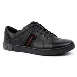 Kampol Chaussures décontractées en cuir pour hommes 29KAM Noir le noir 1