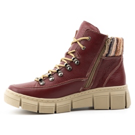 WASAK Chaussures pour femmes, bottines, baskets d'hiver en cuir 0698W, bordeaux rouge 1 WASAK Chaussures pour femmes, bottines, baskets d'hiver en cuir 0698W, bordeaux rouge 1