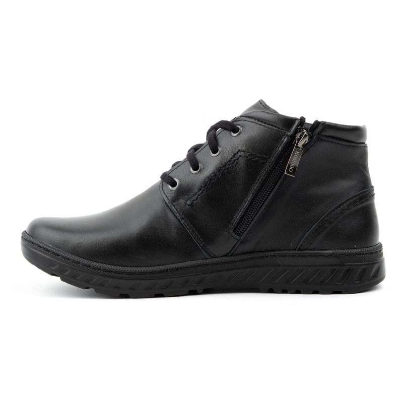 KOMODO Bottines larges à lacets en cuir pour homme, hiver, 926K Noir 1