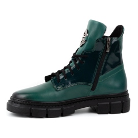 Olivier Bottes d'hiver isolées en cuir pour femme 1169 vert 2