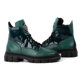 Olivier Bottes d'hiver isolées en cuir pour femme 1169 vert 6