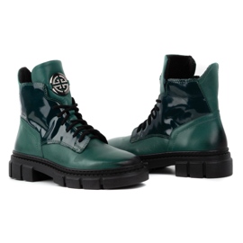 Olivier Bottes d'hiver isolées en cuir pour femme 1169 vert 7