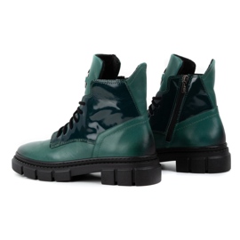 Olivier Bottes d'hiver isolées en cuir pour femme 1169 vert 9