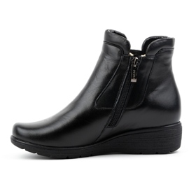 Olivier Bottines isolées en cuir avec fermeture éclair pour femme 021BB, noir 1