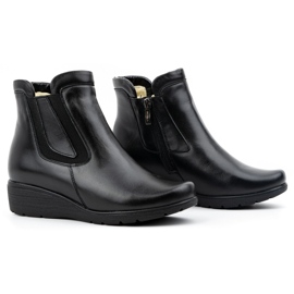 Olivier Bottines isolées en cuir avec fermeture éclair pour femme 021BB, noir le noir 3