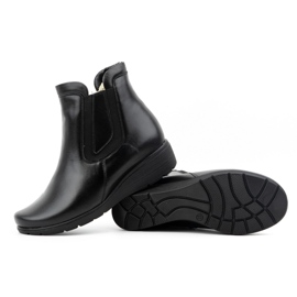 Olivier Bottines isolées en cuir avec fermeture éclair pour femme 021BB, noir le noir 4