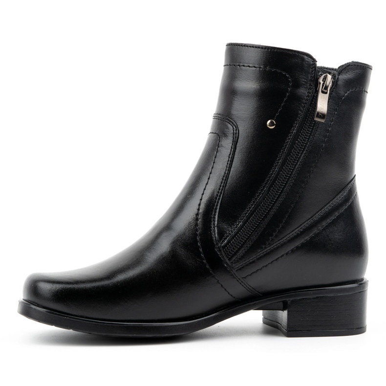 Olivier Bottes isolées en cuir pour femmes avec deux fermetures éclair 310BB, noir 1