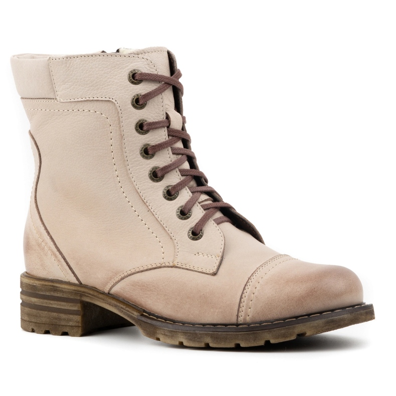 Olivier Bottes en cuir pour femmes, bottes d'hiver isolées, 226BB, beige 1 Olivier Bottes en cuir pour femmes, bottes d'hiver isolées, 226BB, beige 1