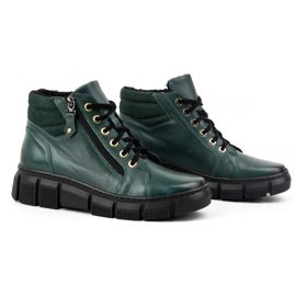 Olivier Bottes d'hiver isolées en cuir pour femme 1180 vert 2