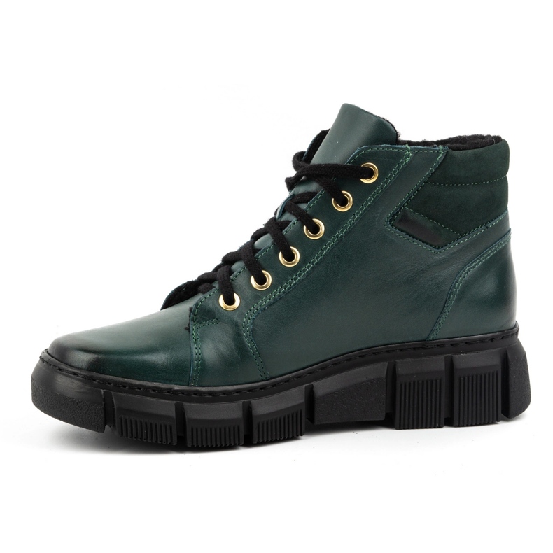 Olivier Bottes d'hiver isolées en cuir pour femme 1180 vert 1