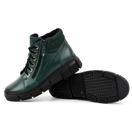 Olivier Bottes d'hiver isolées en cuir pour femme 1180 vert 3