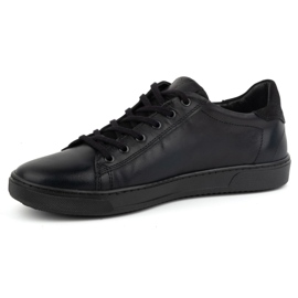 Olivier Chaussures à lacets en cuir pour hommes 472KNT, noires le noir 1
