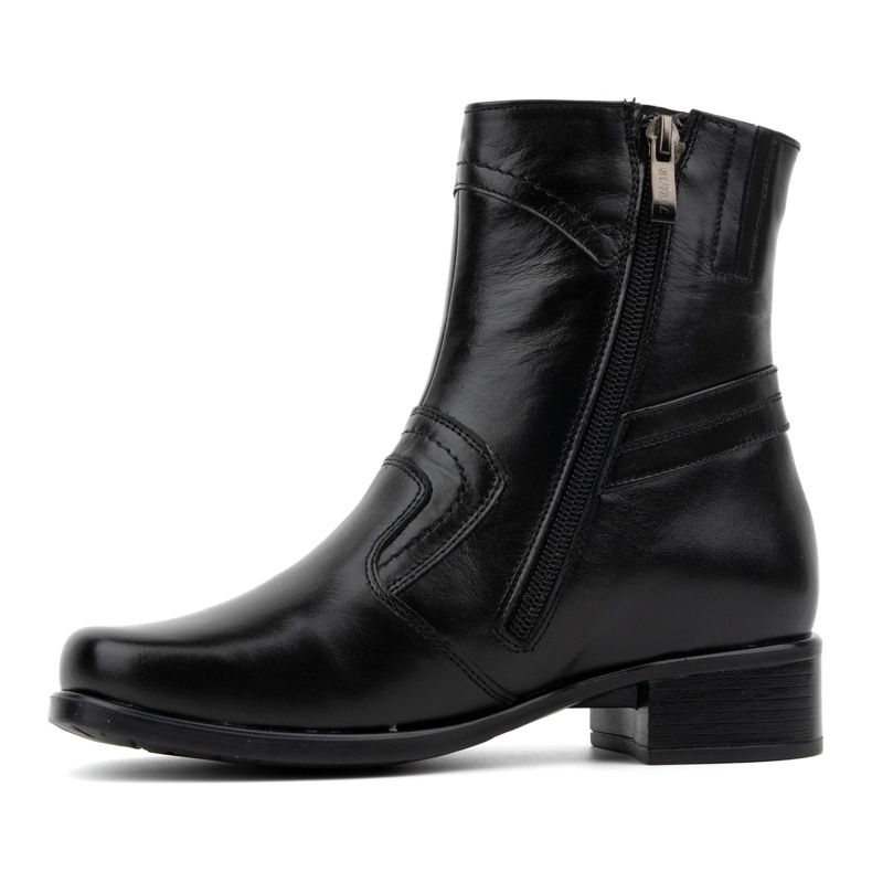 Olivier Bottines isolées en cuir pour femme avec fermeture éclair 888BB, noir le noir 1