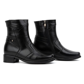 Olivier Bottines isolées en cuir pour femme avec fermeture éclair 888BB, noir le noir 2