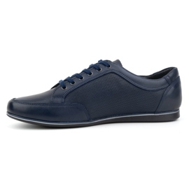Olivier Chaussures décontractées en cuir pour hommes 410KNT, bleu marine 1