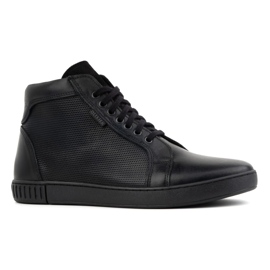 Olivier Chaussures en cuir pour hommes, bottes Chelsea, baskets hautes, 427KNT, noir 1