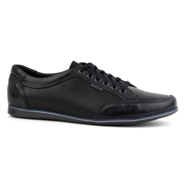 Olivier Chaussures décontractées en cuir pour hommes 410KNT, noires 1